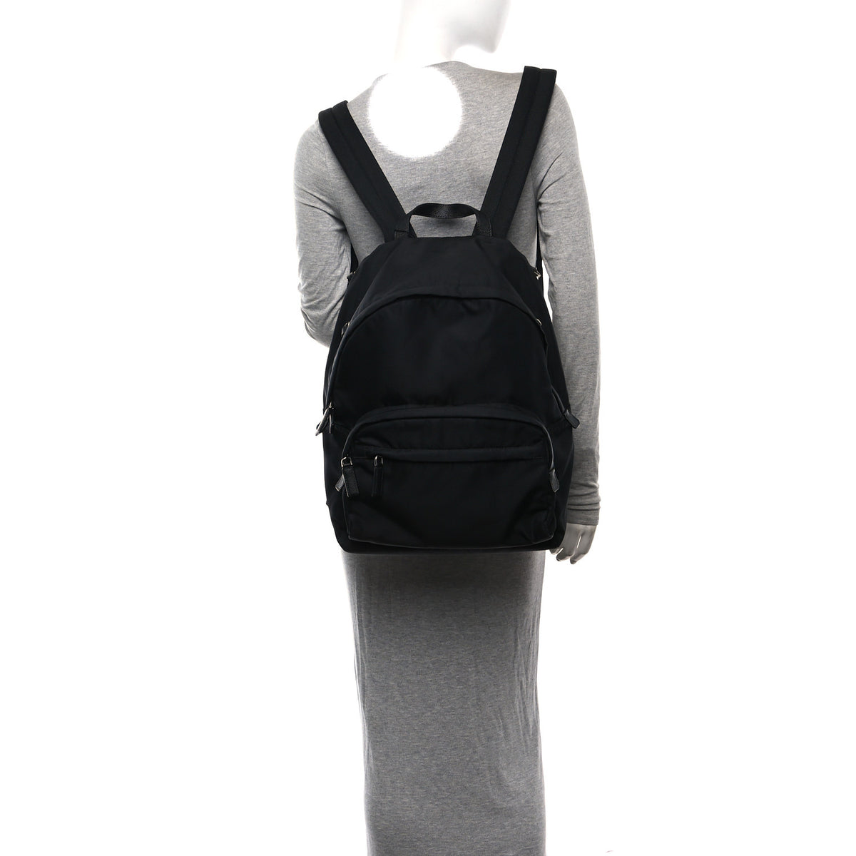 Prada Tessuto Nylon Saffiano Day Backpack Black 2 of 12