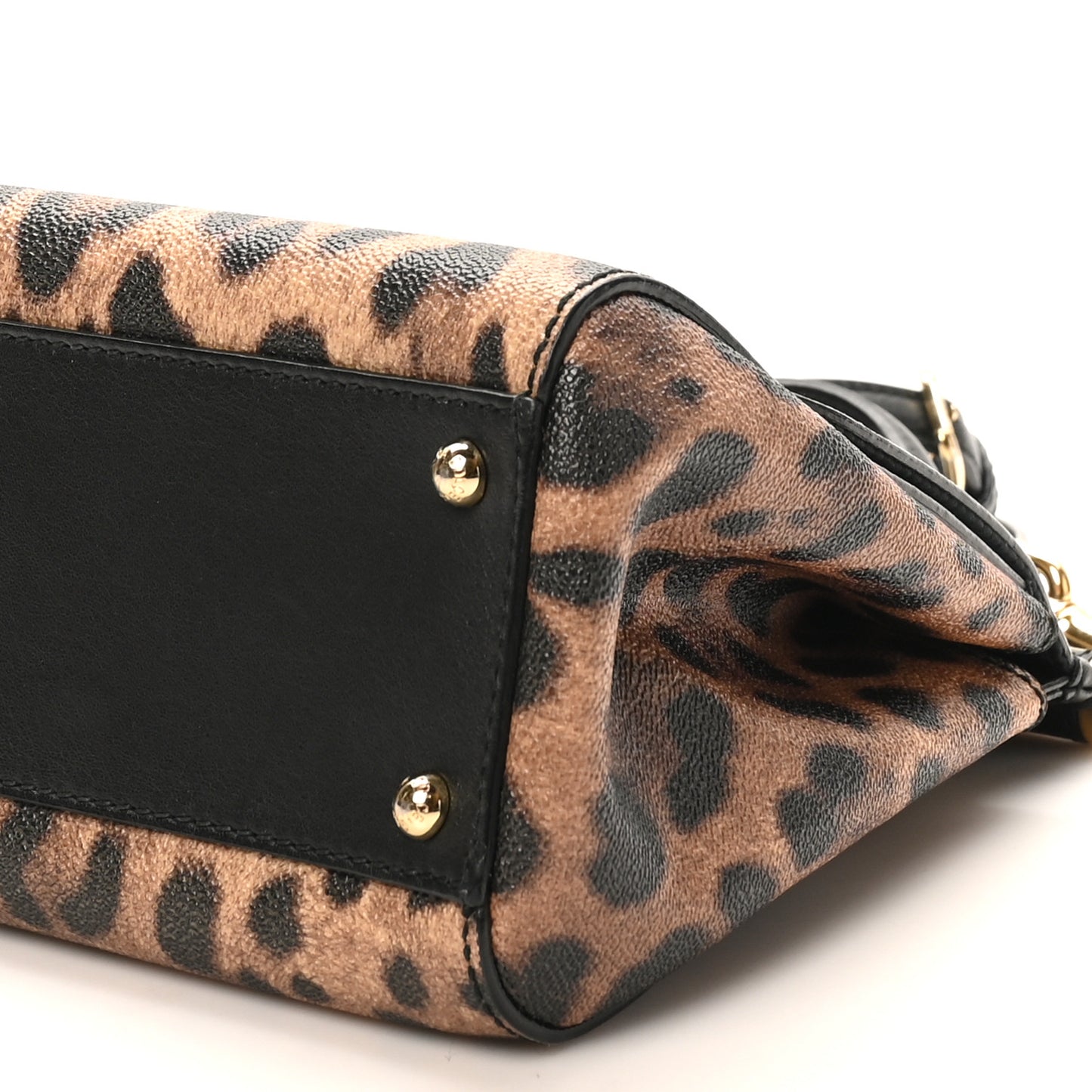 Dauphine Leopard Print Small Miss Sicily Satchel Black