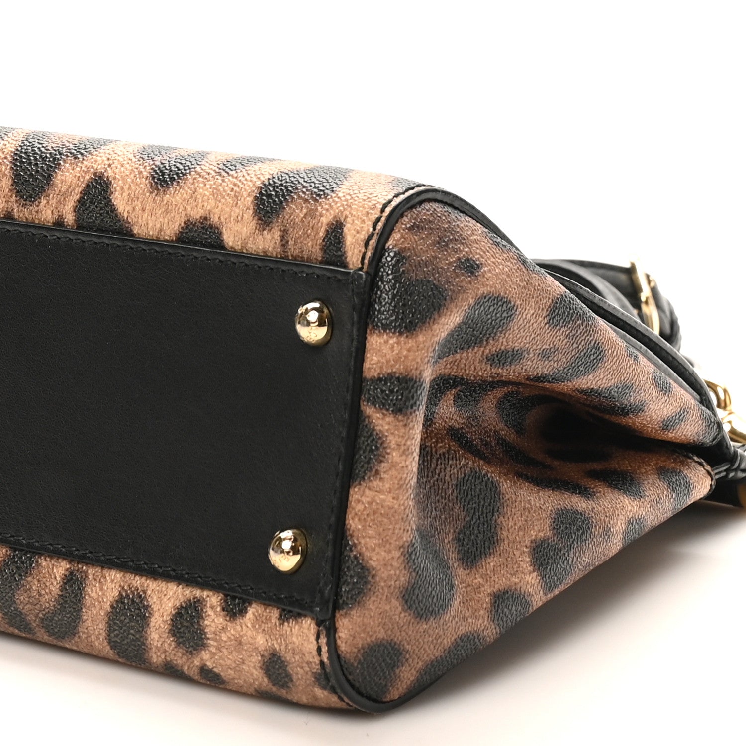 Dolce & Gabbana Dauphine Leopard Print Small Miss Sicily Satchel Black 9 of 9
