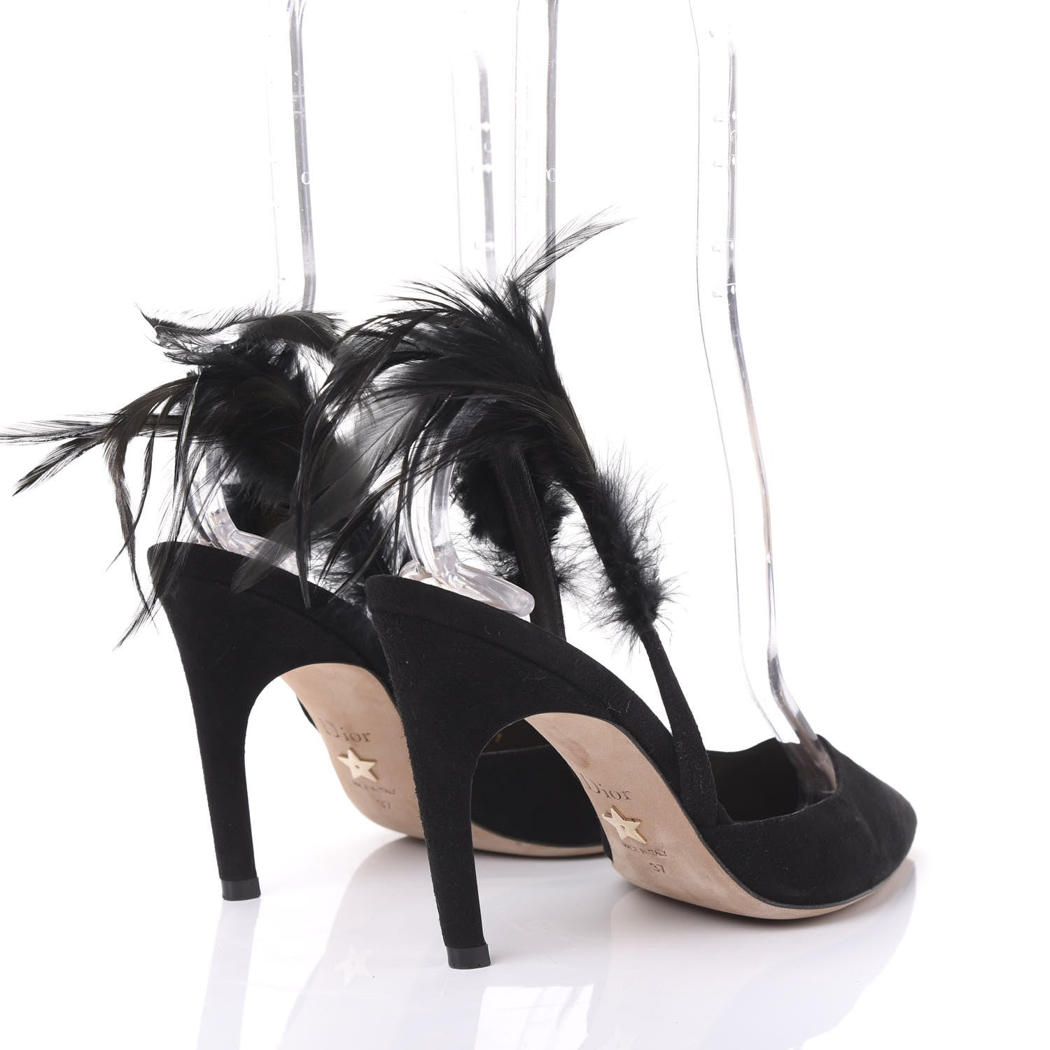 Christian Dior Suede Feather Dior Ethnie Pumps 37 Black 4 of 8