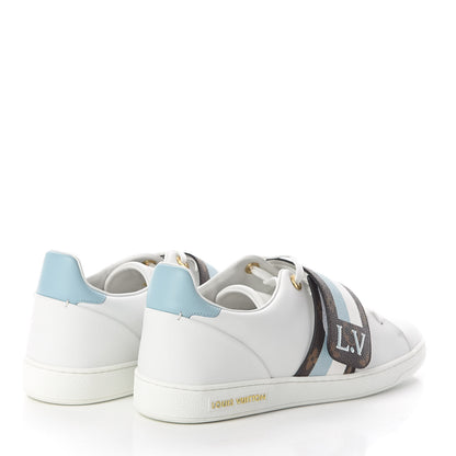 Louis Vuitton Calfskin Monogram Striped Frontrow Sneakers 41 White 4 of 8