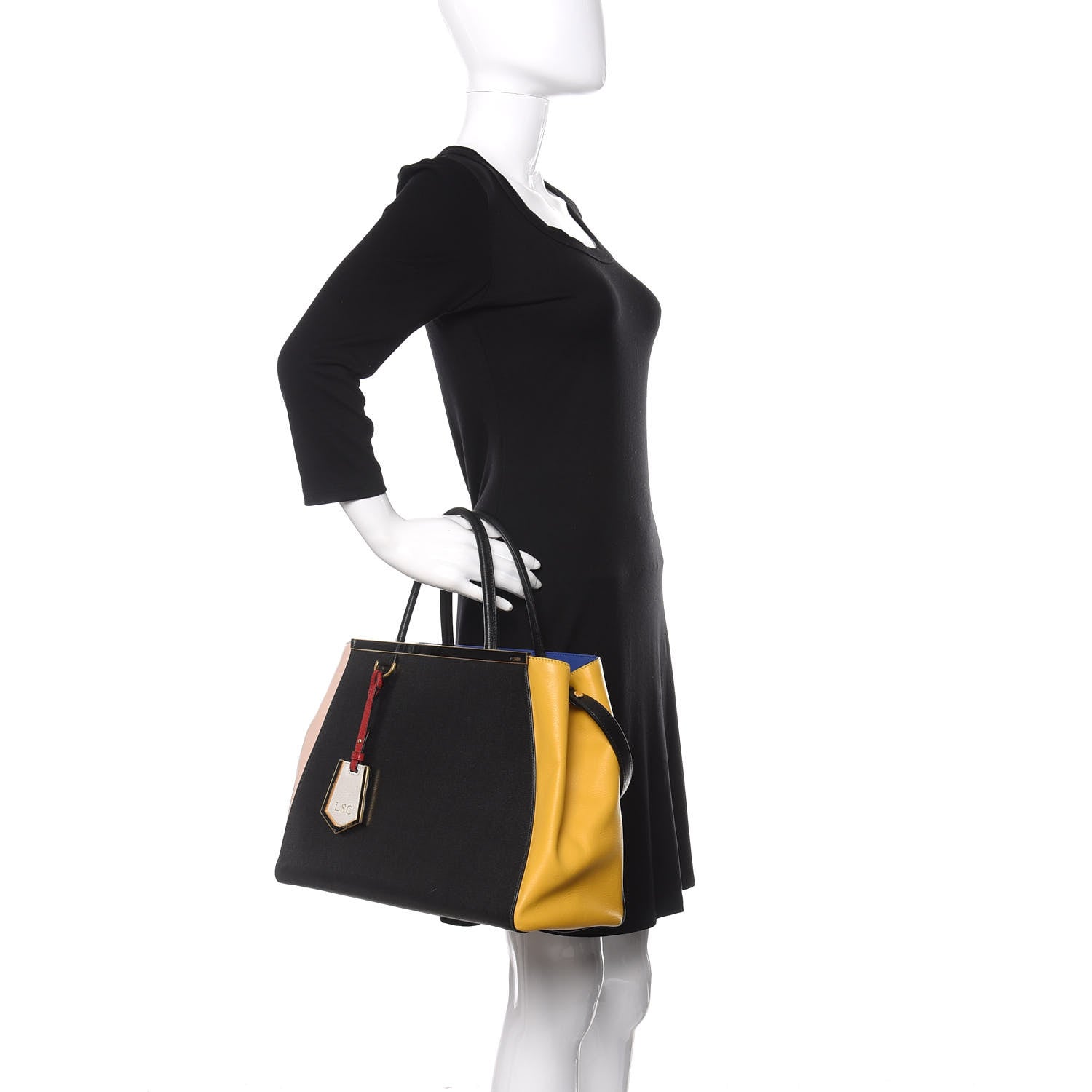Fendi Vitello Elite Bi-Color Regular 2Jours Tote Black 2 of 11
