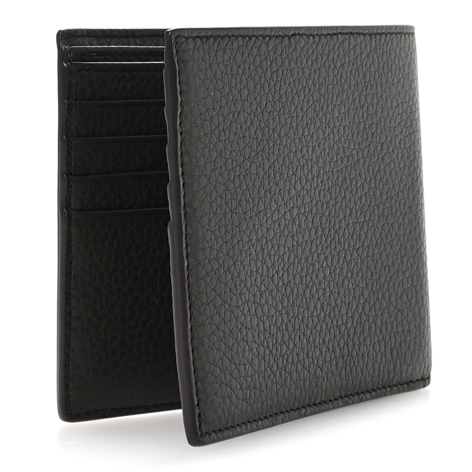 Saint Laurent Calfskin Cassandre Bi-Fold Wallet Grey 3 of 8