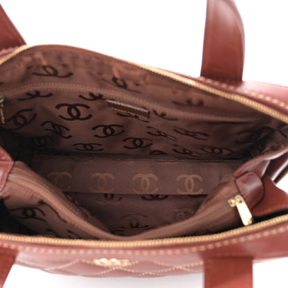 Chanel Calfskin Wild Stitch Vertical Top Handle Bag Brown 5 of 10