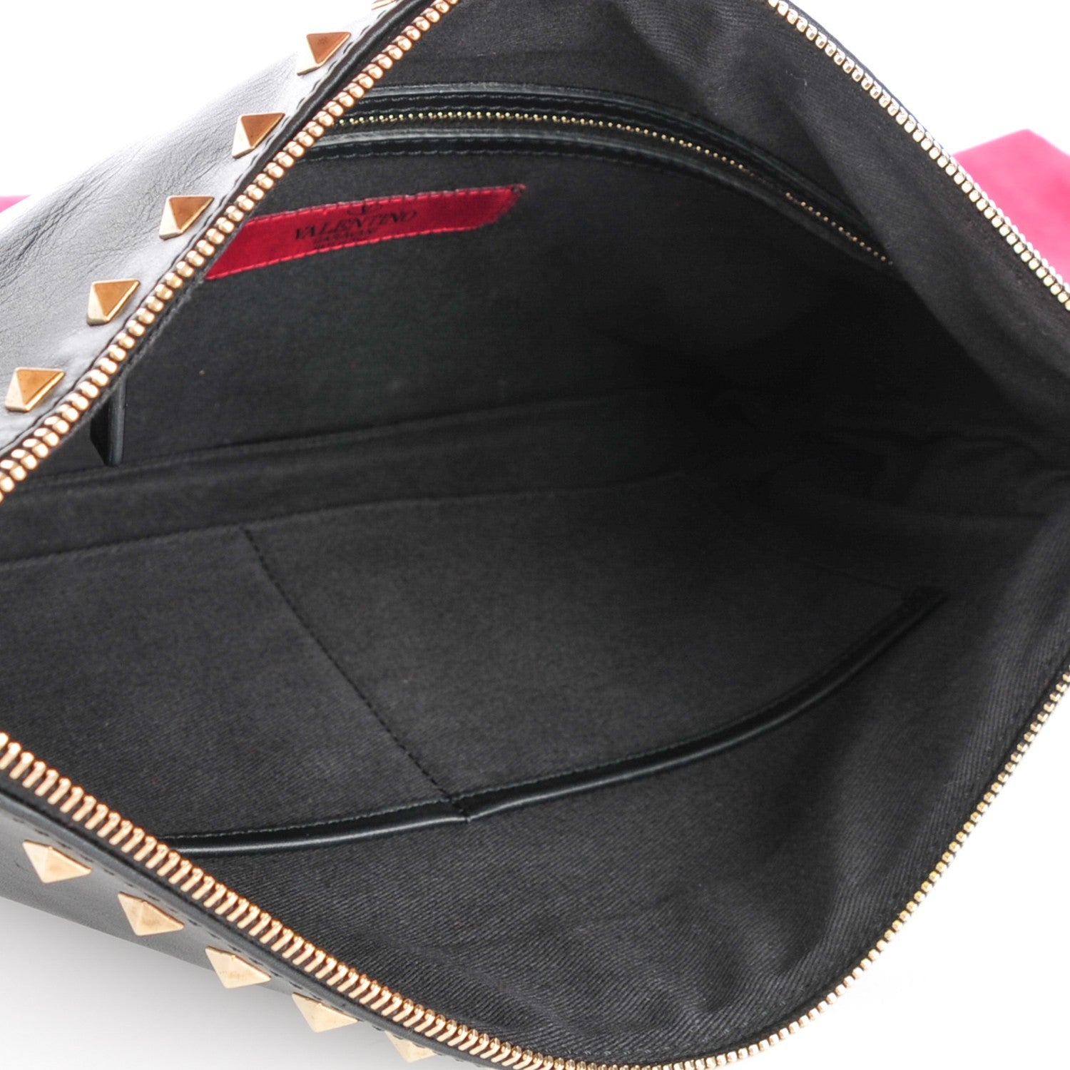Valentino Garavani Vitello Large Rockstud Zip Wristlet Pouch Black 5 of 7