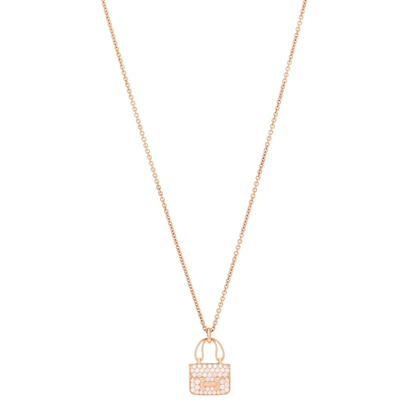 18K Rose Gold Diamond Constance Amulettes Pendant Necklace