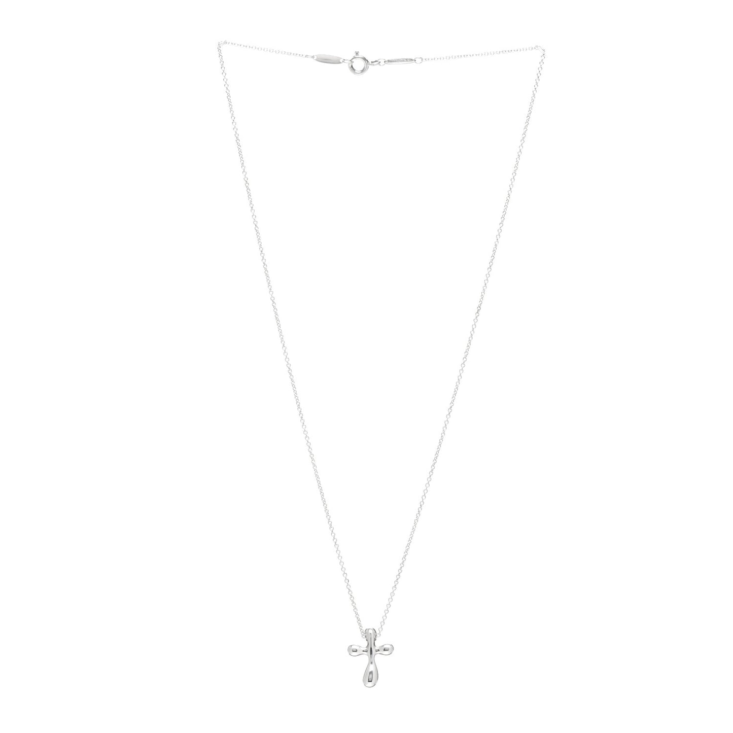 Sterling Silver 16mm Elsa Peretti Cross Pendant Necklace