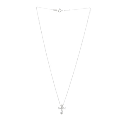 Tiffany Sterling Silver 16mm Elsa Peretti Cross Pendant Necklace 3 of 4