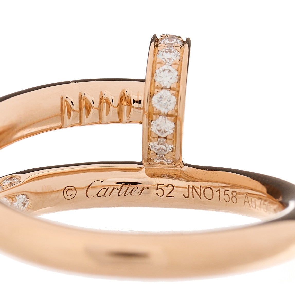 18K Pink Gold Diamond Juste Un Clou Ring 52 6