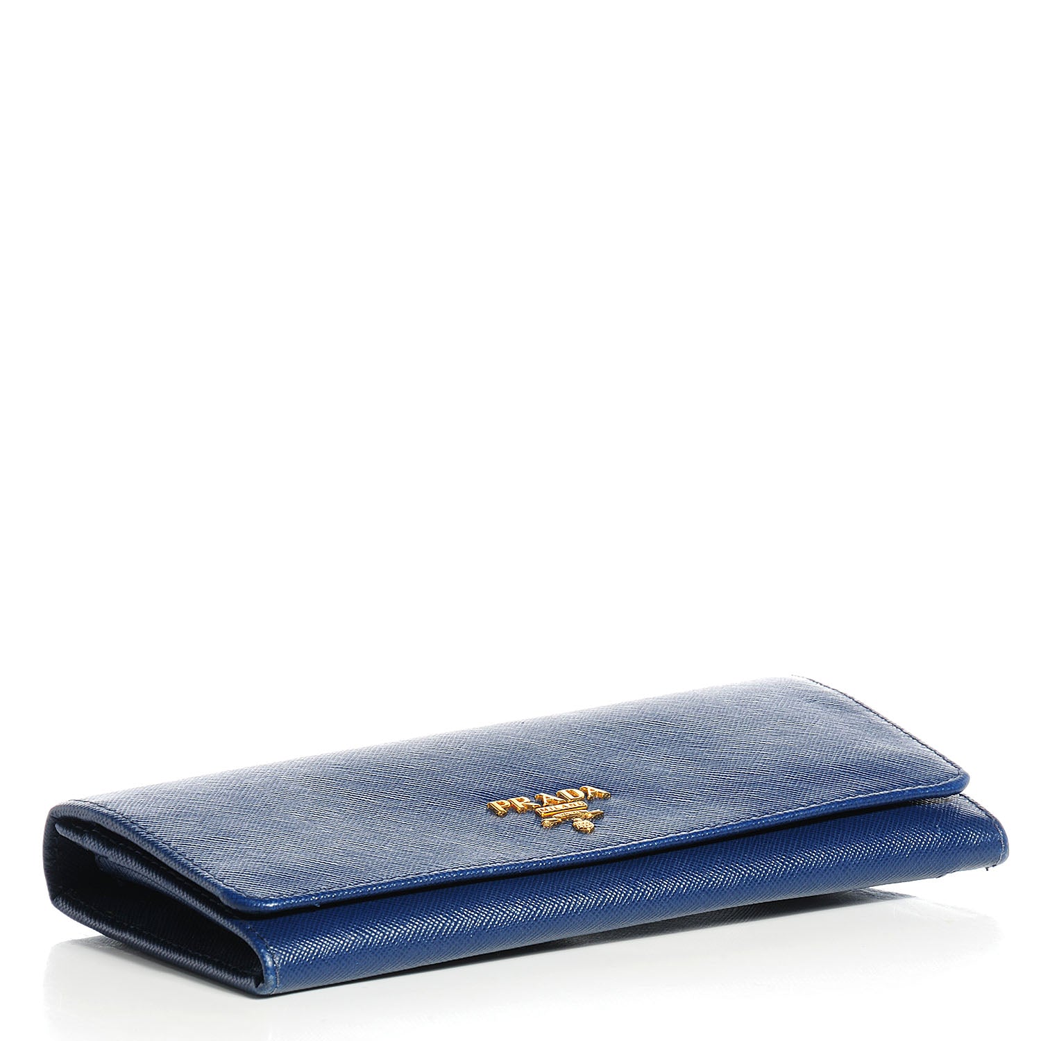 Prada Saffiano Metal Continental Flap Wallet Cobalto 4 of 8