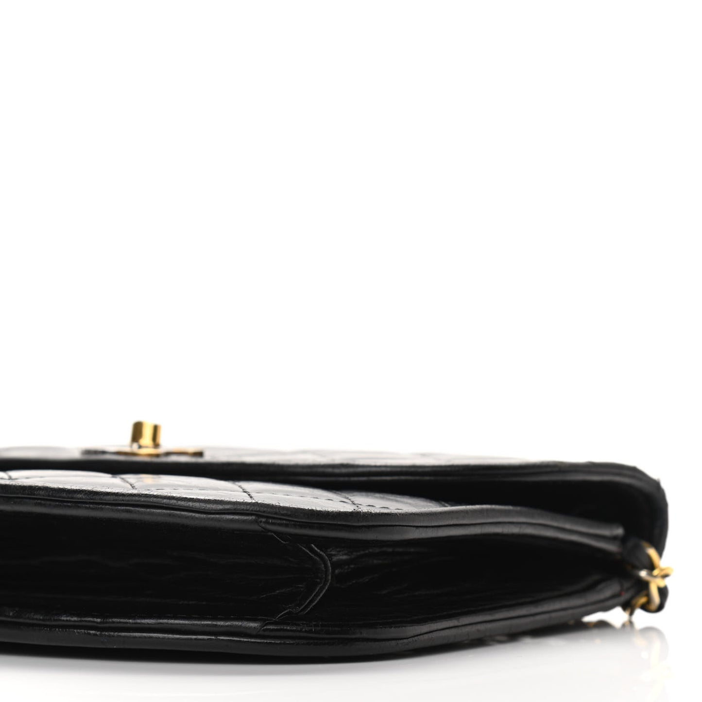 Lambskin Quilted Small Single Flap Black