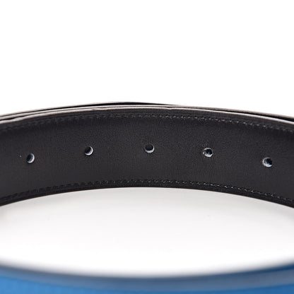 Hermes Box Togo 32mm Belt Strap 110 Black Bleu Zanzibar 5 of 6