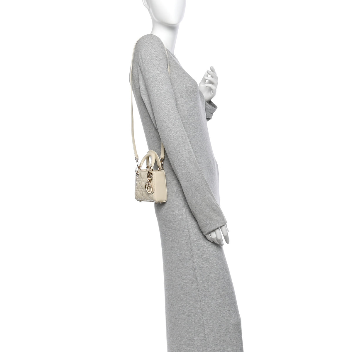Patent Cannage Micro Lady Dior White