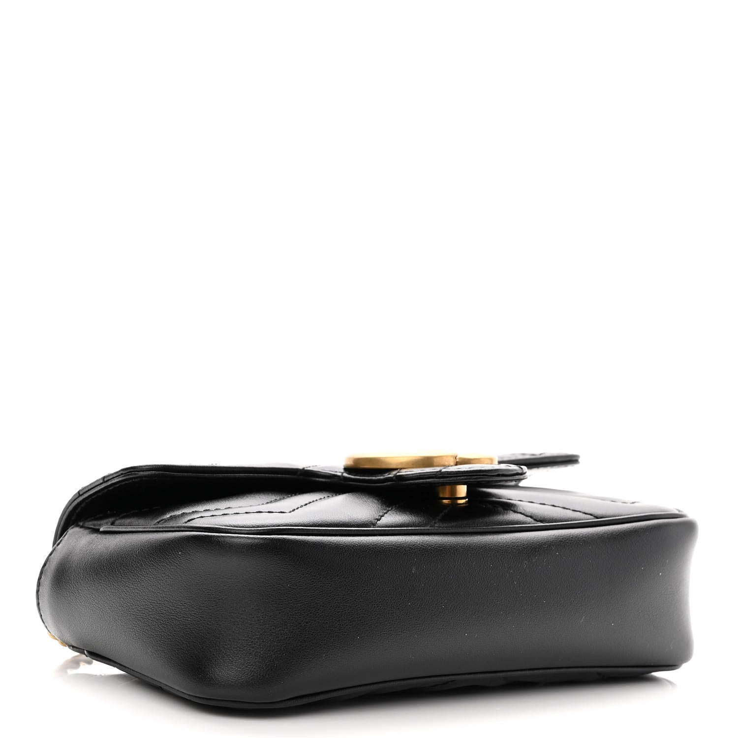 Gucci Calfskin Matelasse Super Mini GG Marmont Shoulder Bag Black 4 of 10