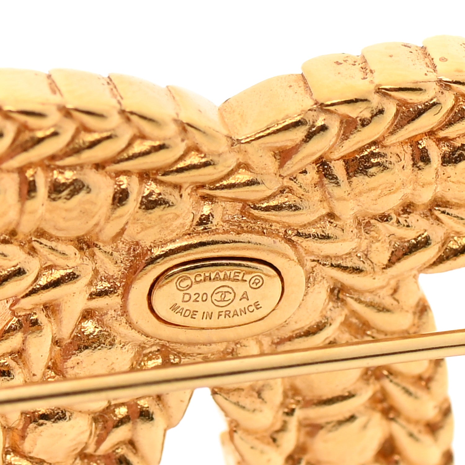 Chanel Crystal CC Brooch Gold 4 of 5