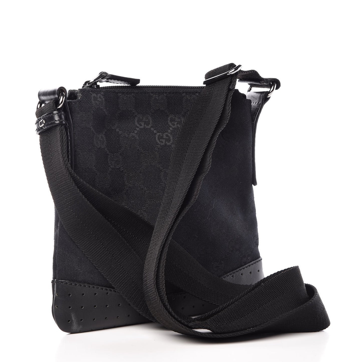 Monogram Small Perforated Messenger Black
