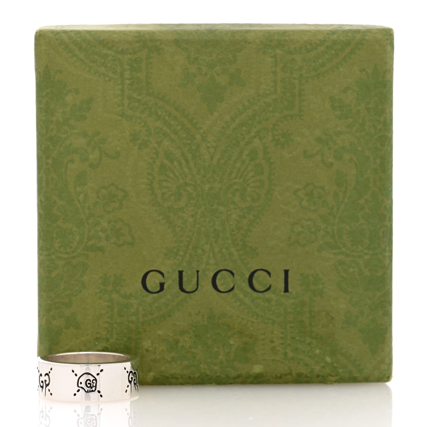 Gucci Sterling Silver GG Wide Band Ring 63 10.25 5 of 5