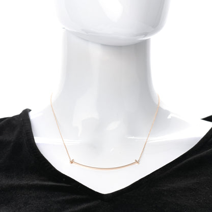Tiffany 18K Rose Gold Large T Smile Pendant Necklace 2 of 6