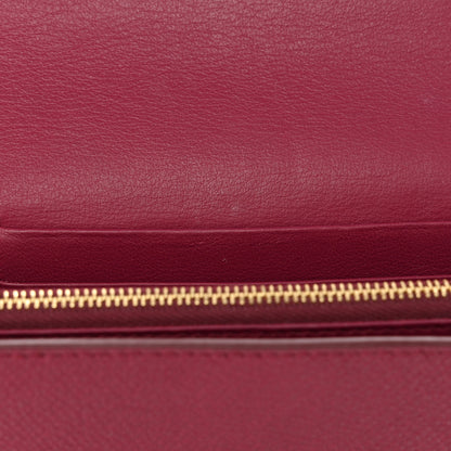 Celine Grained Calfskin Medium Trotteur Multifunction Flap Wallet Plum 8 of 15