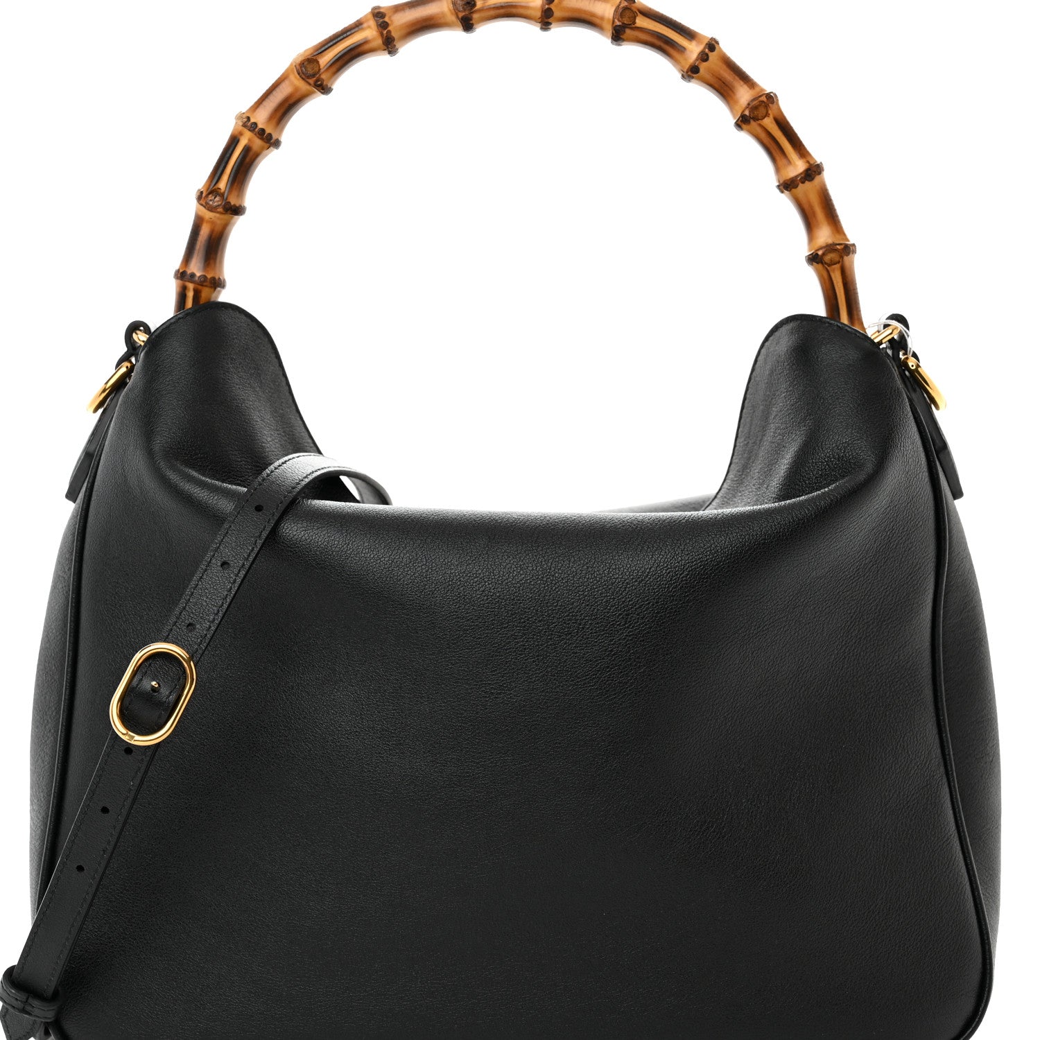 Gucci Softy Wonka Textured Dollar Calfskin Large Diana Bamboo Shoulder Bag Black 7 of 10
