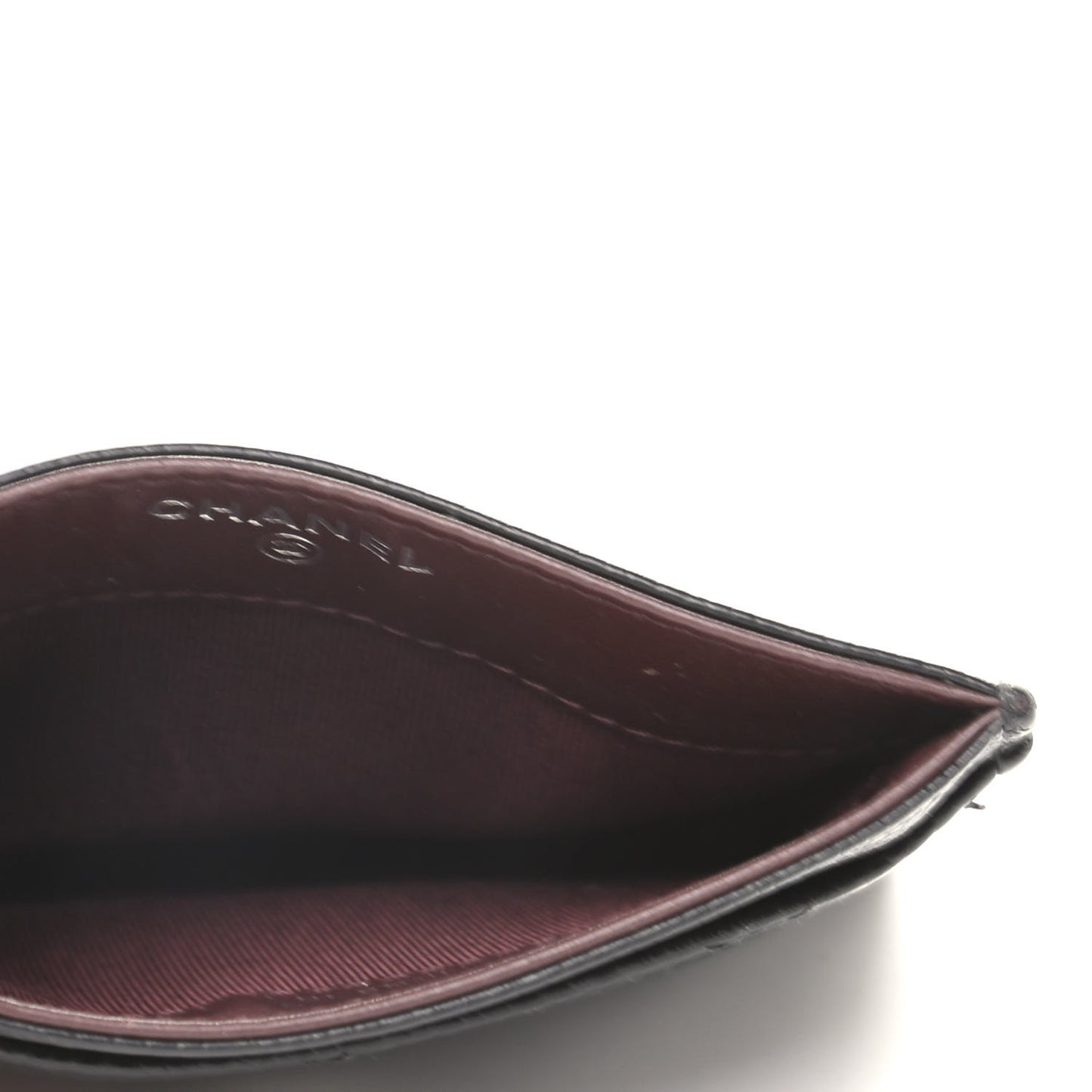 Caviar Quilted Card Holder Black