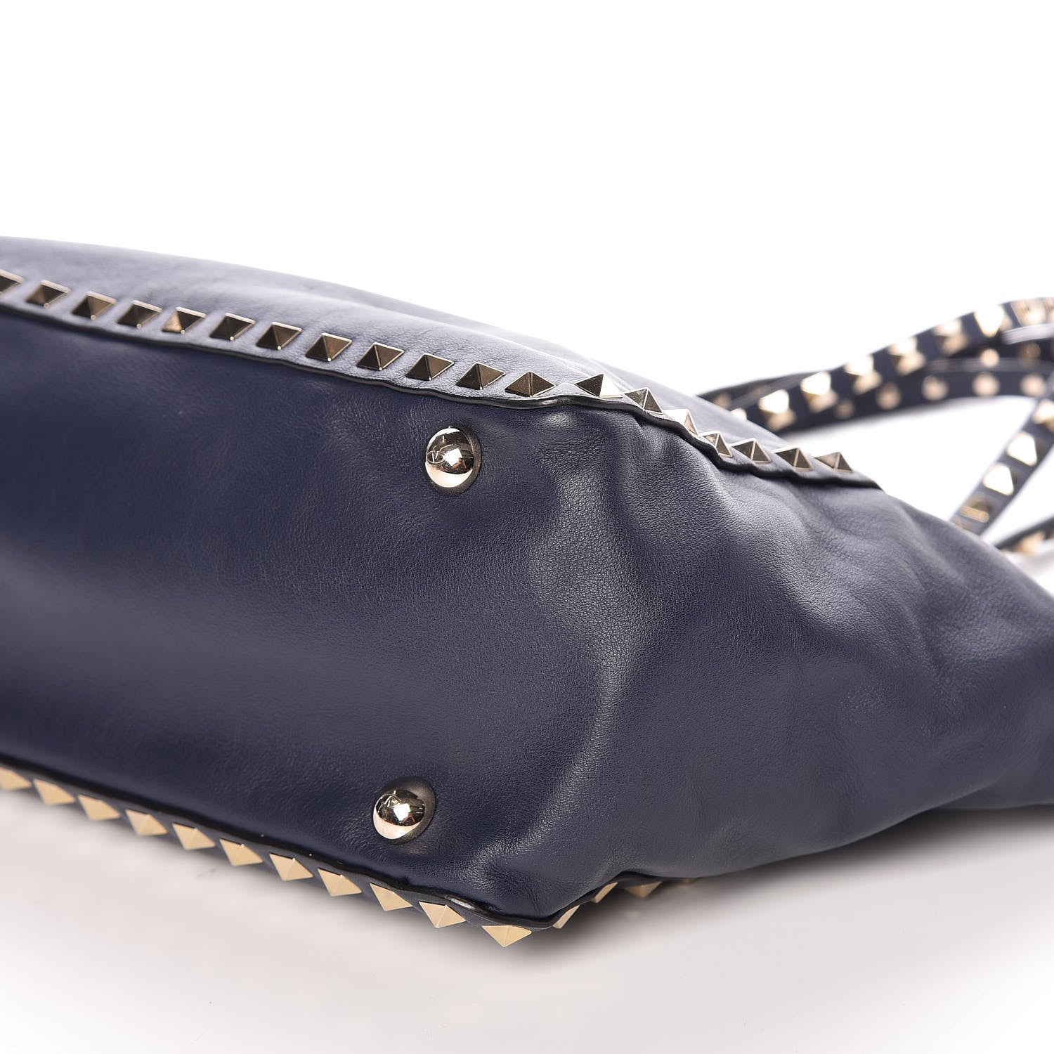 Valentino Garavani Vitello Small Rockstud Tote Marine 11 of 11