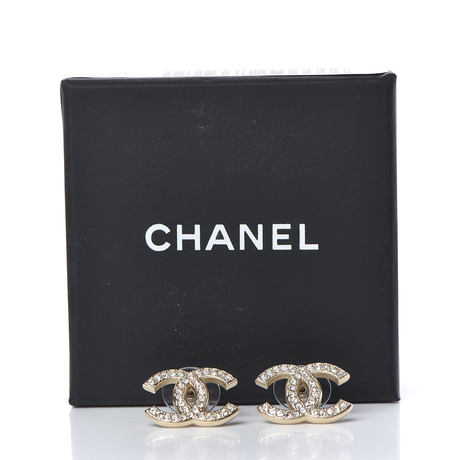 Chanel Crystal CC Earrings Gold 5 of 5