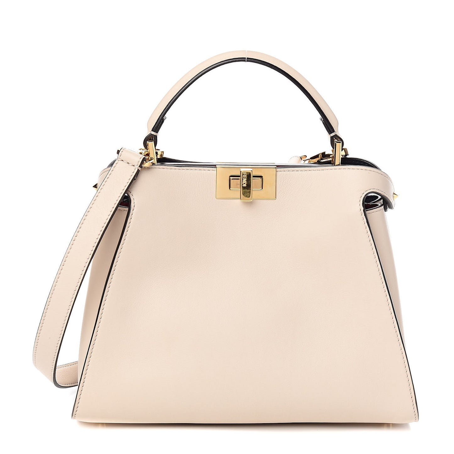 Vitello Tahiti Burro Bi-Color Medium Peekaboo Iconic Essentially Satchel Camelia Fragola Dark Blue