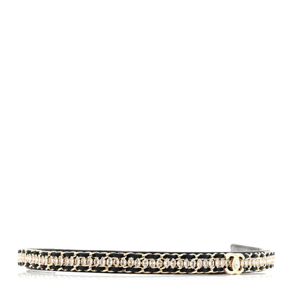 Chanel Metal Lambskin Crystal CC Chain Headband Gold Black 3 of 6