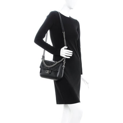 Chanel Calfskin Quilted Medium Rock My Shoulder Flap Black 2 of 7
