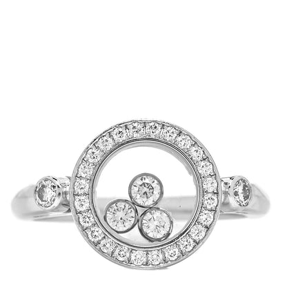 Chopard 18K White Gold Happy Diamonds Circle Ring 51 5.75 1 of 5