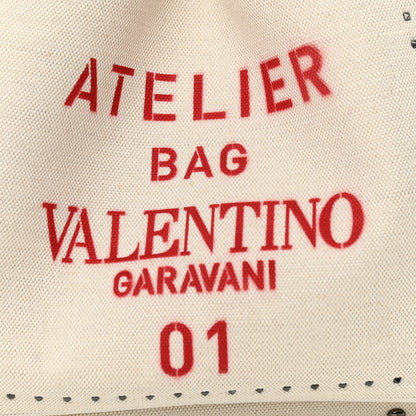 Valentino Garavani Canvas Atelier 01 Metal Stitch Edition Medium Tote Bag Naturale 8 of 11