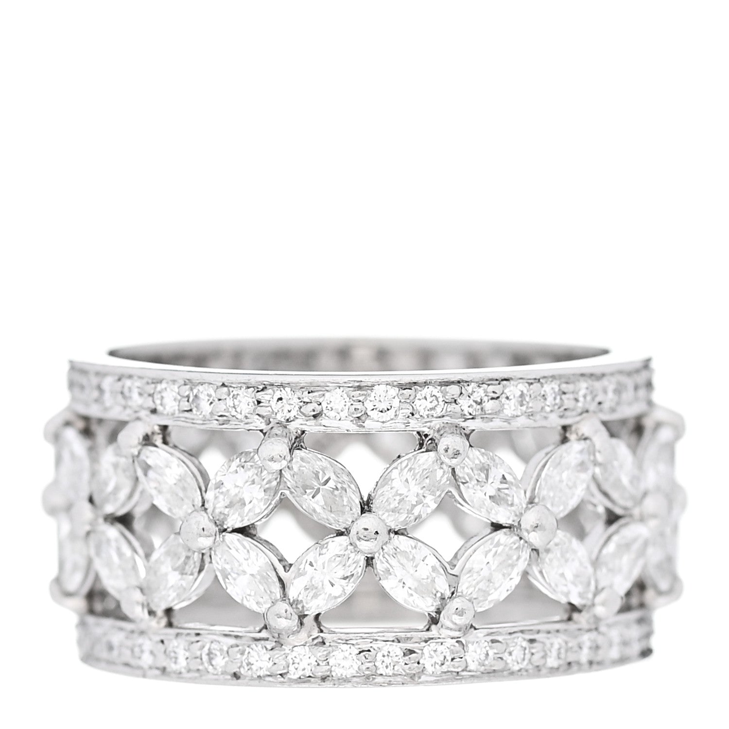 Tiffany Platinum Diamond Victoria Band Ring 50 5.25 1 of 5