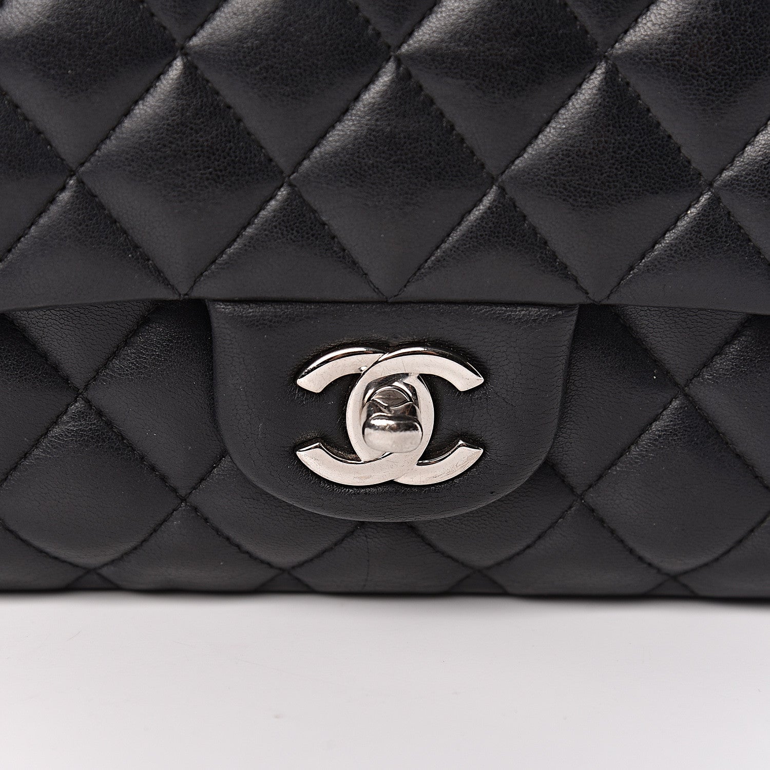 Chanel Lambskin Quilted Medium Double Flap Black 17 of 18