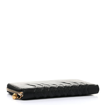 Alexander McQueen Embossed Calfskin Rib Cage Zip Around Wallet Black 4 of 8