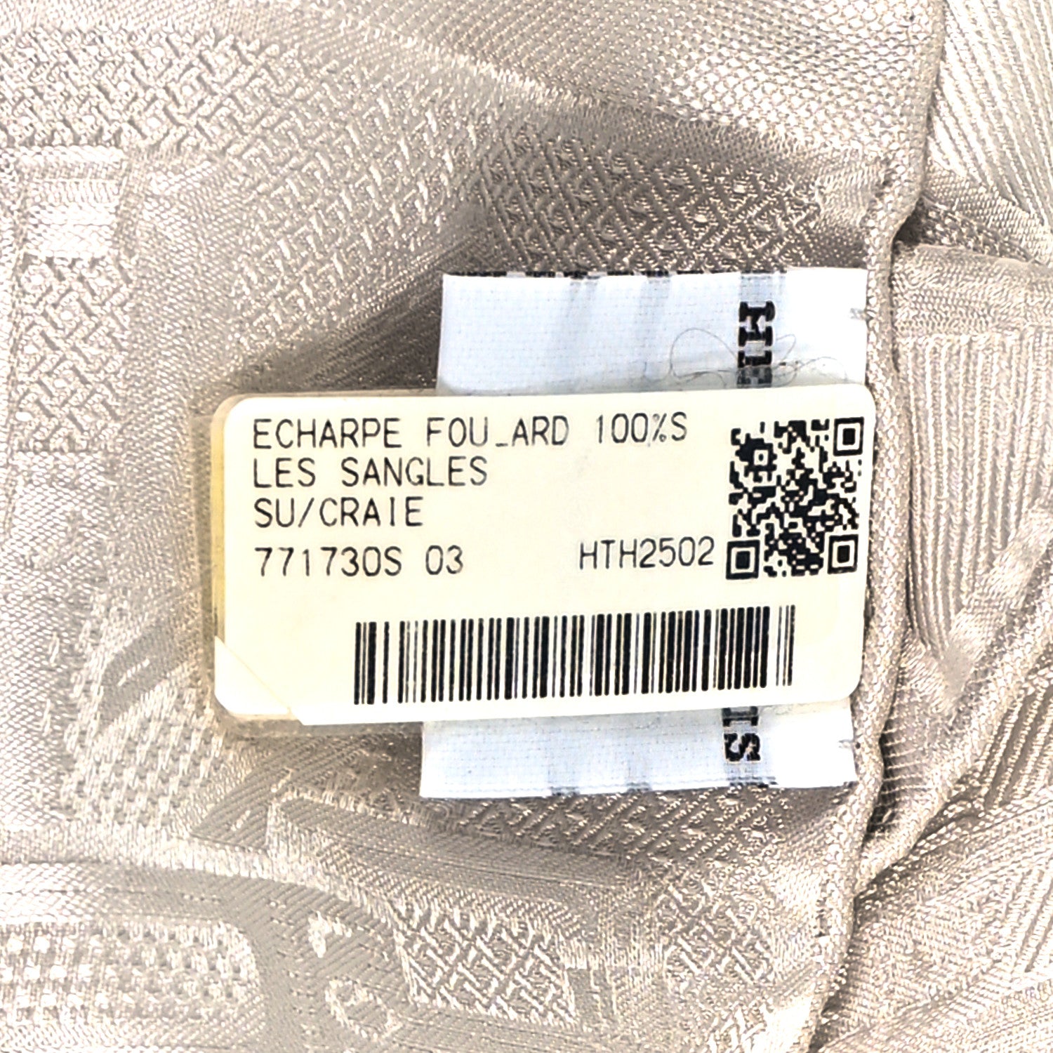 Hermes Silk Les Sangles Echarpe Shawl Craie 3 of 3