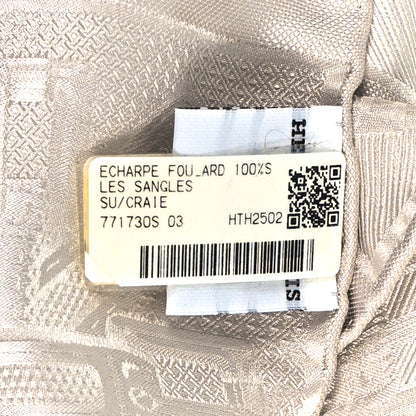 Hermes Silk Les Sangles Echarpe Shawl Craie 3 of 3