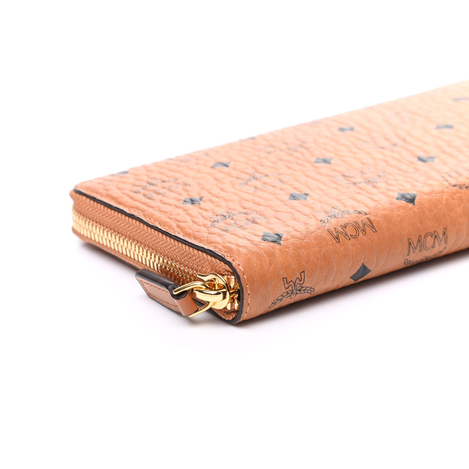 MCM Visetos Large Zip Around Wallet Cognac 7 of 8