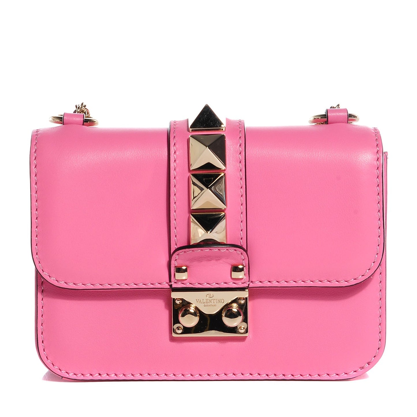 Vitello Mini Glam Lock Rockstud Flap Ninphea