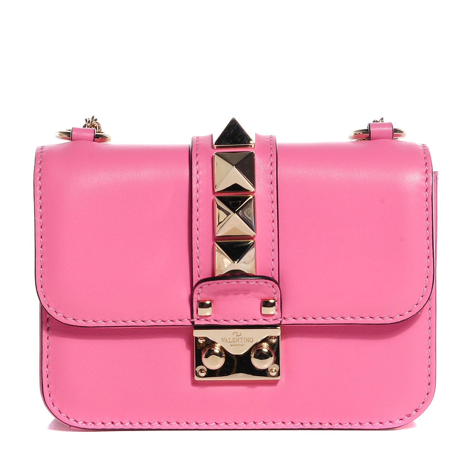 Valentino Garavani Vitello Mini Glam Lock Rockstud Flap Ninphea 1 of 9