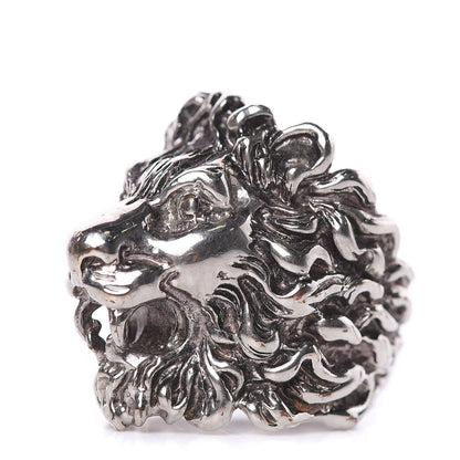 Gucci Palladium Lion Head Ring 6.5 Aged Silver 3 of 7