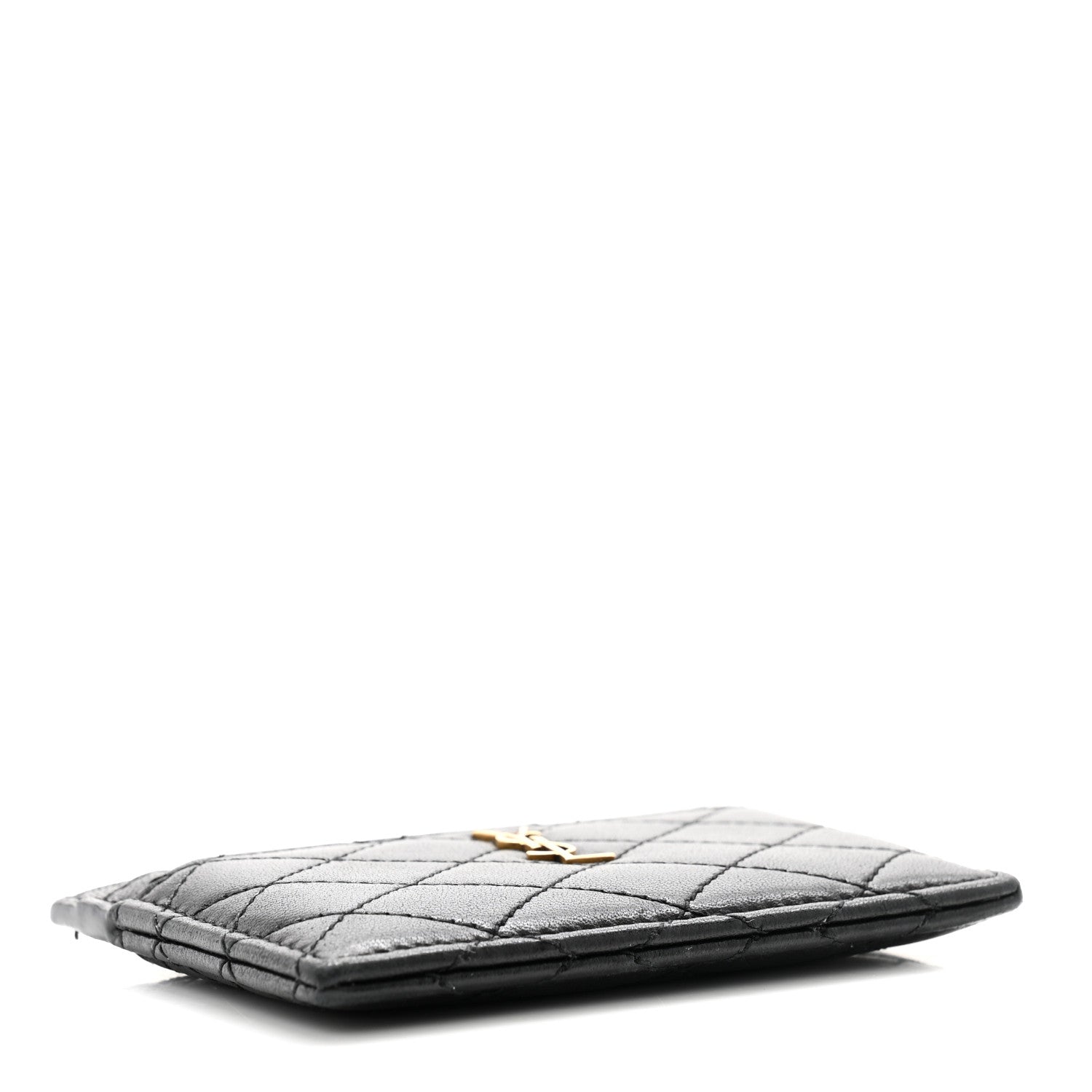 Saint Laurent Lambskin Quilted Gaby Credit Card Case Black 4 of 11