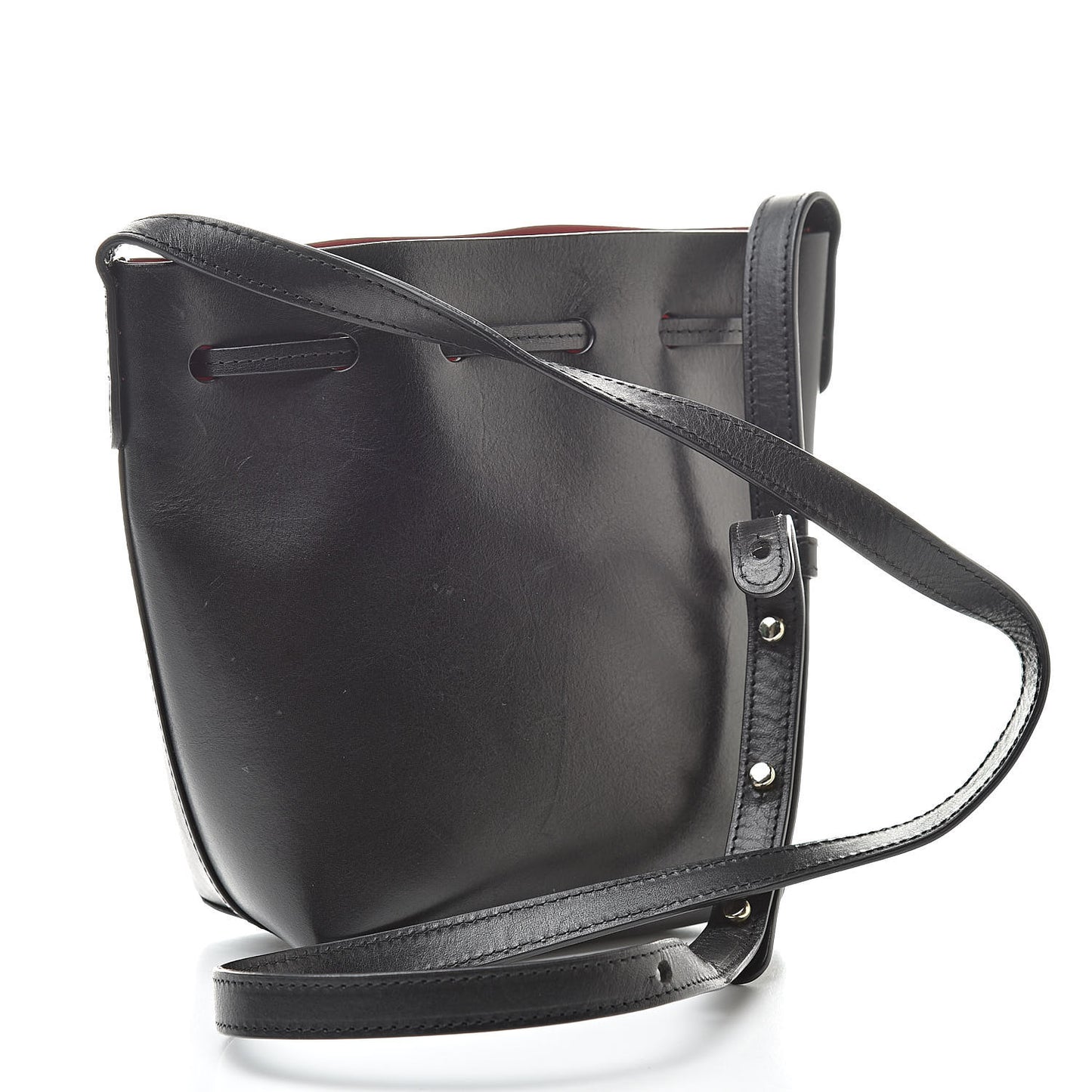 Calfskin Mini Mini Bucket Bag Black Flamma