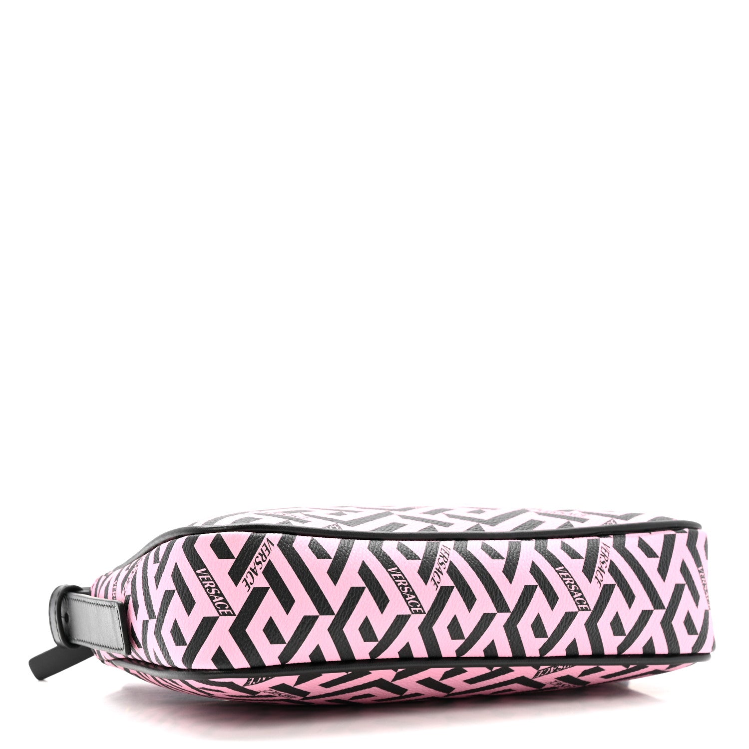 Versace Coated Canvas La Greca Signature Shoulder Bag Candy Black 4 of 12