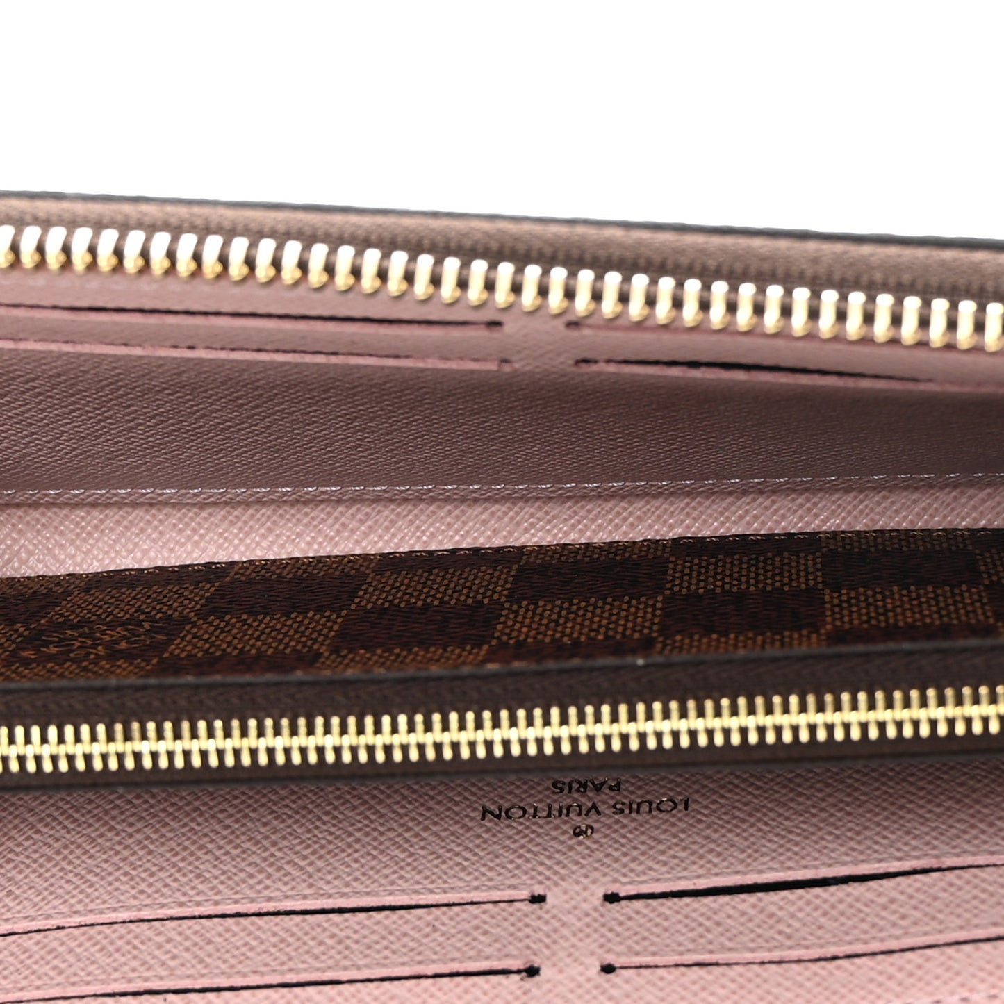 Damier Ebene Clemence Wallet Rose Ballerine