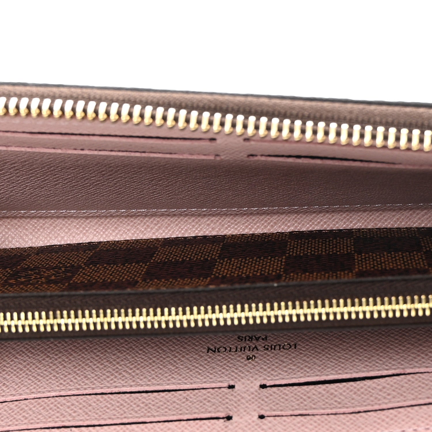 Louis Vuitton Damier Ebene Clemence Wallet Rose Ballerine 5 of 9