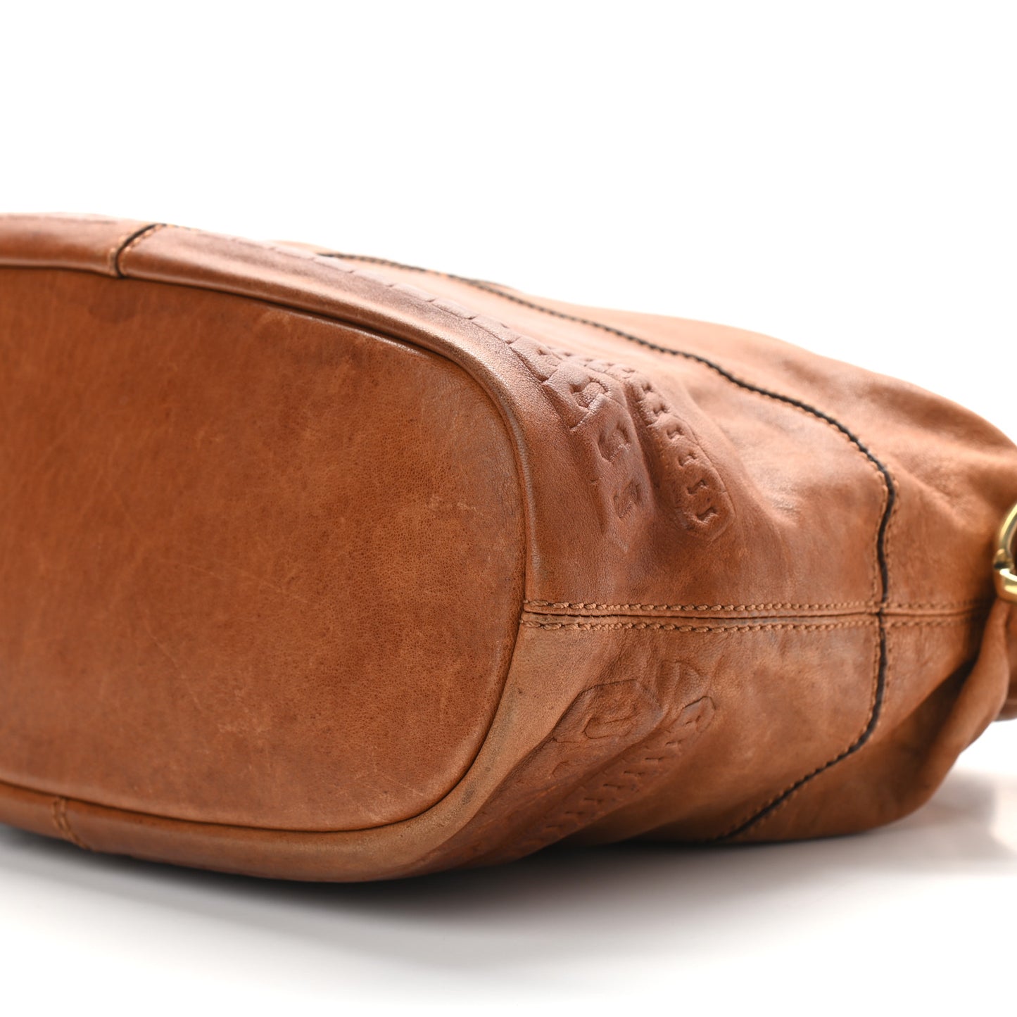 Calfskin Cable Embossed Small Nightingale Brown