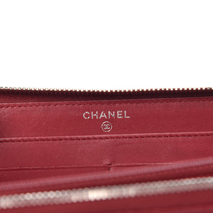 Chanel Calfskin Double Stitch Hamptons Zip Around Wallet Red 6 of 11