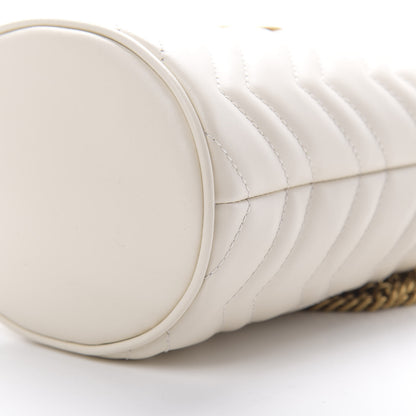 Gucci Calfskin Matelasse Mini GG Marmont 2.0 Bucket Bag White 10 of 12