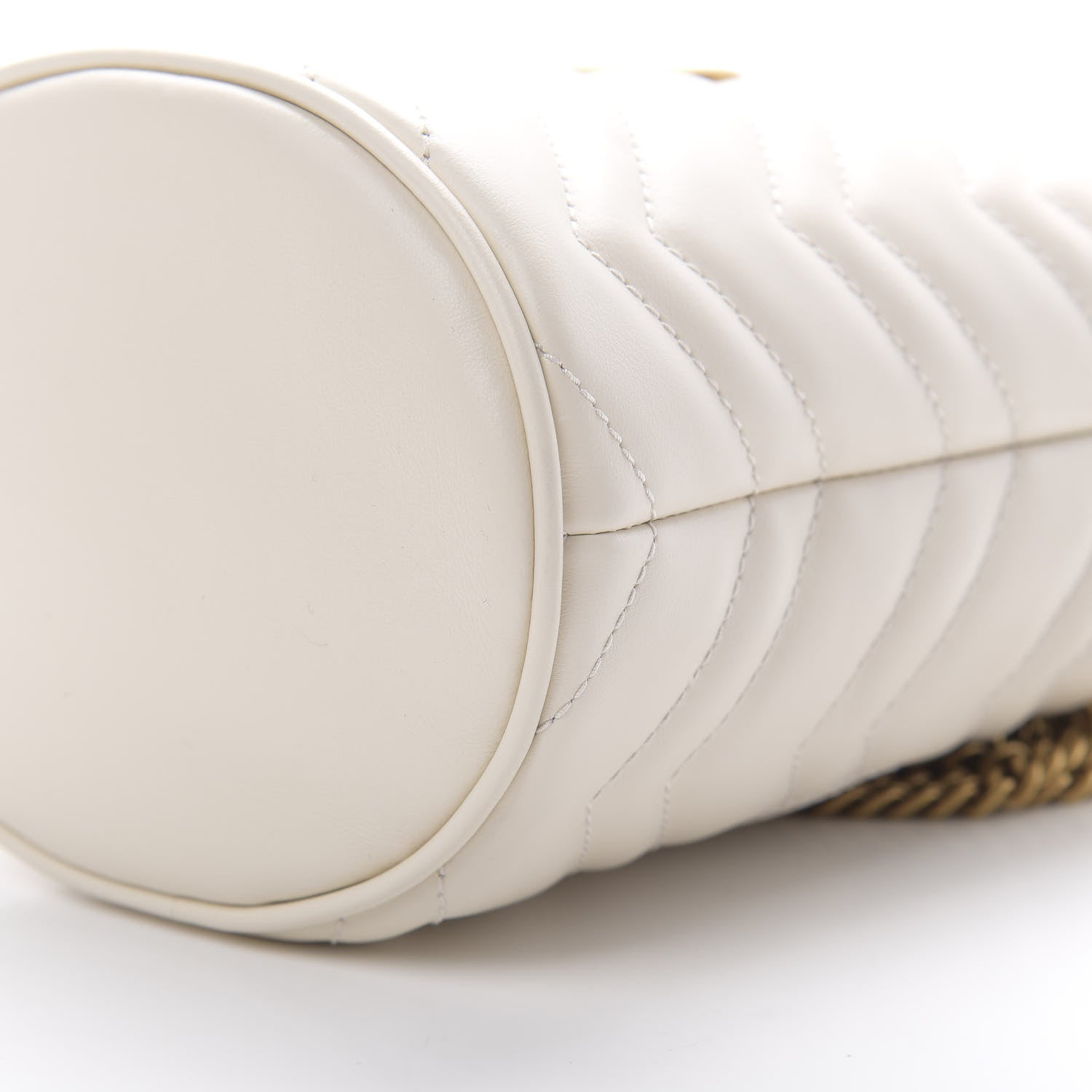 Gucci Calfskin Matelasse Mini GG Marmont 2.0 Bucket Bag White 10 of 12